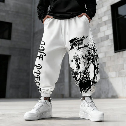 One Piece Luffy Herren-Jogginghose, Fitness- und Sporthose, Anime-Print, locker sitzend, lässig, neue Wintermode, Y2K-Kleidung, Hip-Hop-Hose