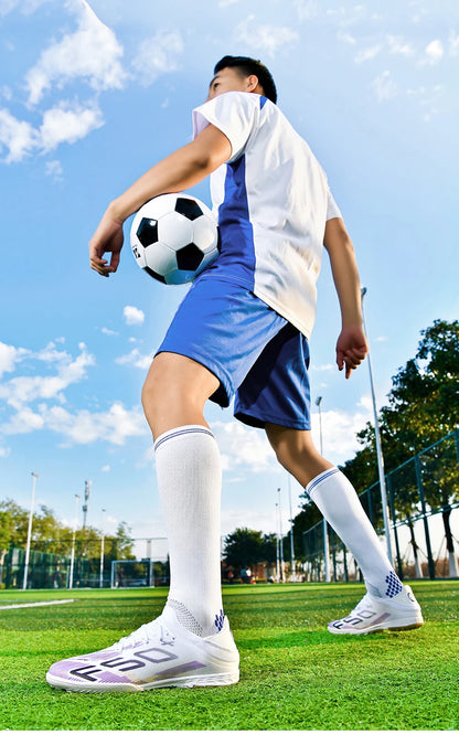 New Men Football Boots Match Grass Cleats High-quality Soccer Shoes Futsal Sneakers Non-Slip Indoor Hot-selling High-top Outdoor