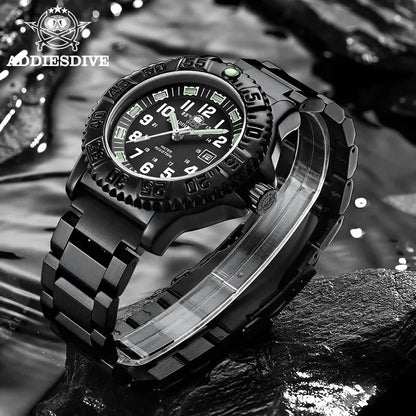 ADDIESDIVE Men’s Luxury Military Sport Quartz Watch  Luminous Dial, Rotating Bezel, Nylon Strap & 50M Water Resistant