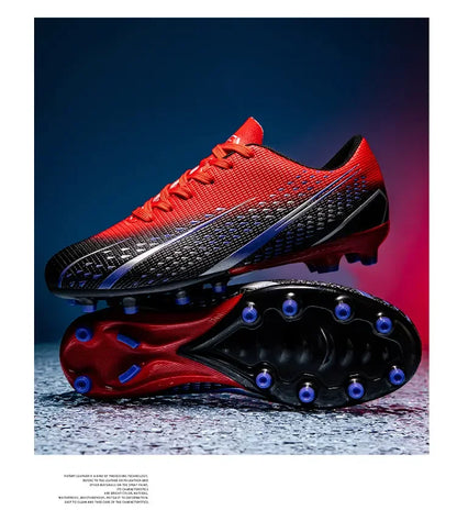 High Top Waterproof Football Boots Men Anti Slip Durable Spikes Design Breathable Lining Outdoor Grass Court Professional Soccer