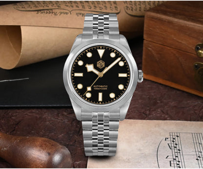 San Martin 38mm Men Sport Watch Fashion Luxury Explore Climbing Automatic Mechanical Sapphire Waterproof 5 Links Bracelet BGW-9