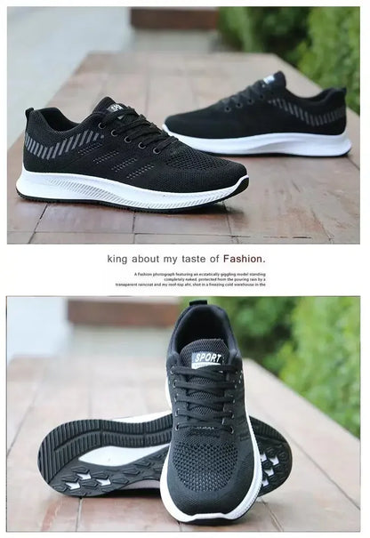 Lässige Herren-Laufschuhe mit rutschfestem Outdoor-Design – graue flache Sportschuhe – schwarze modische, preisgünstige Herrenschuhe