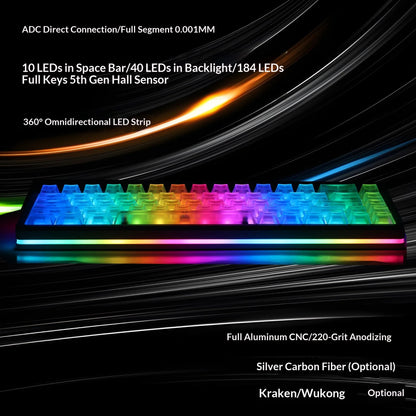 Everglide AE68 Pro Gaming Keyboard 8000Hz Polling Rate High Performance 0.001mm Rapid Trigger ADC Direct Link Dual RGB Lamp