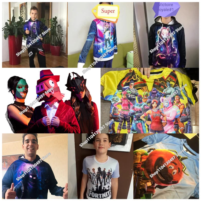 2025 3D New Children's Anime Fortnite Printed Sweater Series Pullover Generation Tide Brand Hoodie Gift