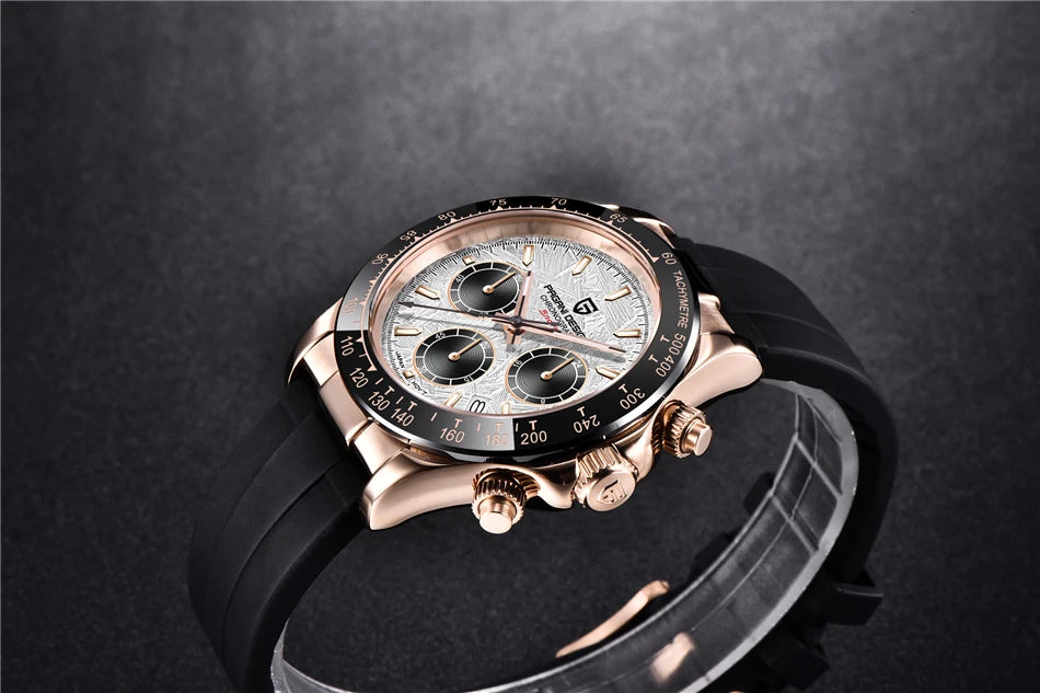PAGANI DESIGN V2 40MM Quadrante meteorite Orologio da uomo al quarzo Cronografo retro in zaffiro Orologio impermeabile da uomo Reloj0 hombr