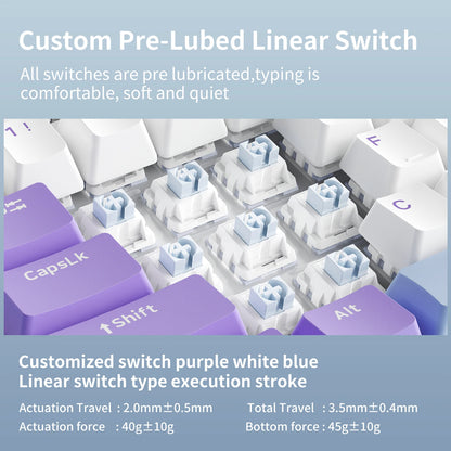 Teclado mecánico con cable AJAZZ AK820 75%: hot‑swappable, retroiluminación RGB/blanca/azul hielo, control con perilla de volumen | Para oficina y gaming