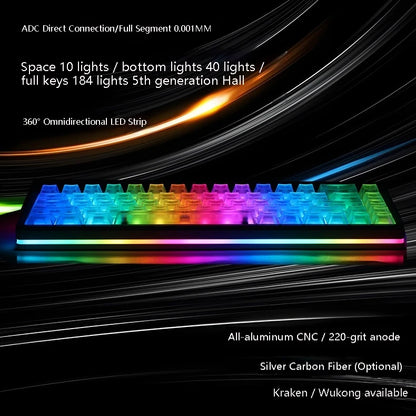 Everglide AE68 Pro Gaming Keyboard 8000Hz Polling Rate High Performance 0.001mm Rapid Trigger ADC Direct Link Dual RGB Lamp