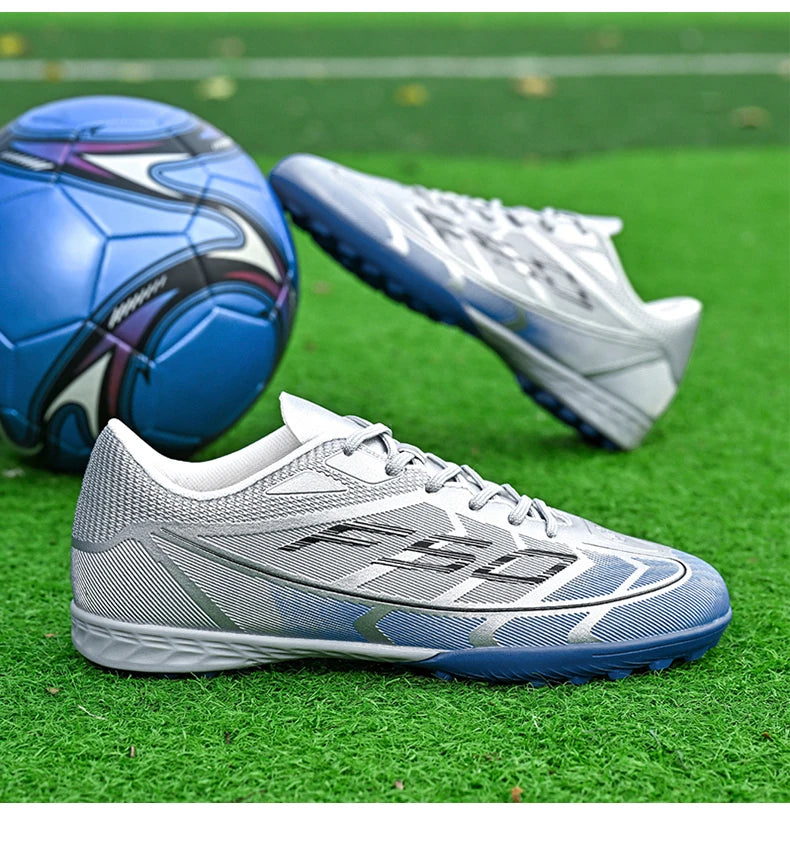 Nouvelles chaussures de football pour hommes, chaussures de sport respirantes, chaussures de football d'extérieur antidérapantes, chaussures de futsal de haute qualité, haute tige, ultralégères, pour les matchs