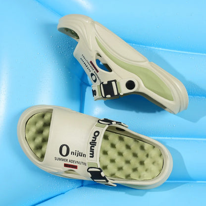 Pantoufles de Massage d'été pour hommes, sandales d'extérieur, plage, diapositives d'intérieur confortables, sabots d'eau, chaussures décontractées, pantoufles de maison pour hommes et femmes