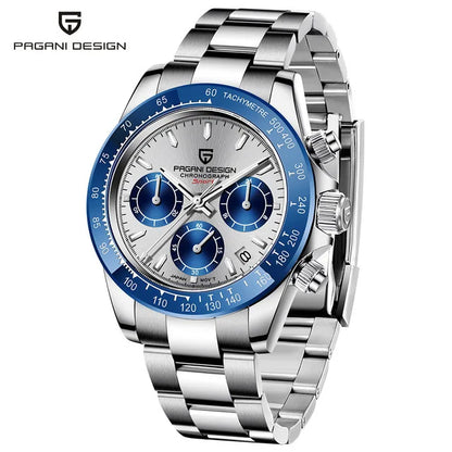PAGANI DESIGN V2 40MM Quadrante meteorite Orologio da uomo al quarzo Cronografo retro in zaffiro Orologio impermeabile da uomo Reloj0 hombr