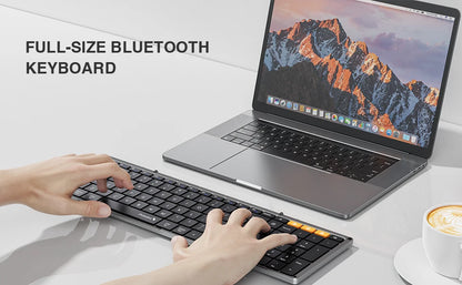 ProtoArc XK01 Bluetooth Wireless Keyboard with Numeric Keypad Foldable Keyboards for iPhone Computer iPad