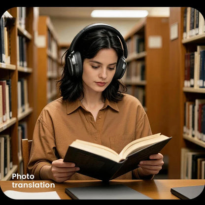 Casque audio supra-auriculaire intelligent avec caméra HD 8MP, reconnaissance d'objets par IA, traduction par IA, casque Bluetooth pour les voyages et les études