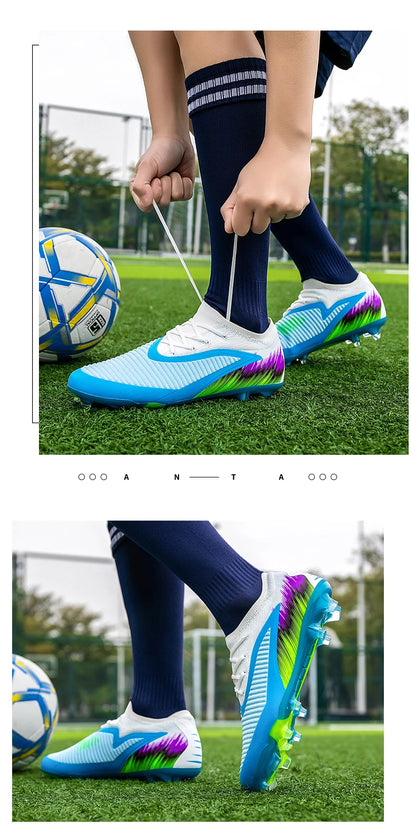 New Men Soccer Shoes Cleats Women Professional Football Boots Training Outdoor Durable Firm Ground Lightweight Adult Rugby