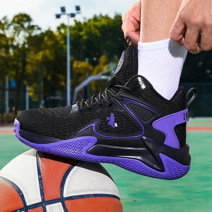 Chaussures de basket-ball pour hommes, respirantes, avec amorti, antidérapantes, résistantes à l'usure, chaussures de course, chaussures de sport pour la salle de sport, baskets de basket-ball pour hommes.