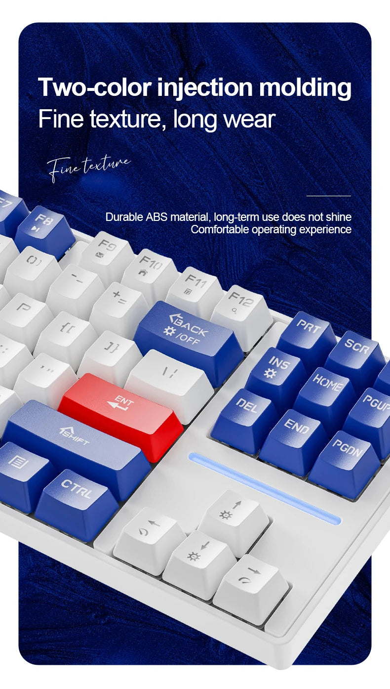 SMAILWOLF MK87 teclado mecânico sem fios Bluetooth para e-sports, com teclas completas, hot-swap e personalização
