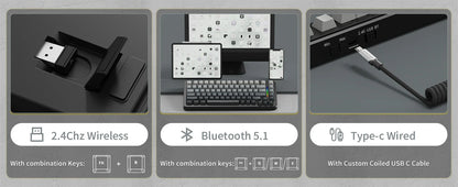 ATTACK SHARK M86 Wireless Mechanical Gaming Keyboard, 75% Gasket Hot Swappable RGB Custom Keyboard, Side Printed PBT Keycaps