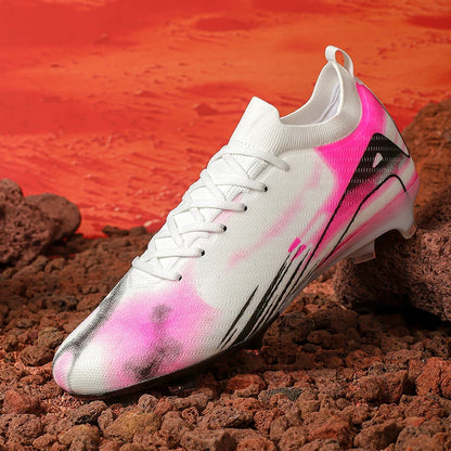 New Men Football Boots FG Non-Slip Long Spikes Soccer Shoes Training Shoes Soccer Cleats Ultralight Outdoor Drop Shipping
