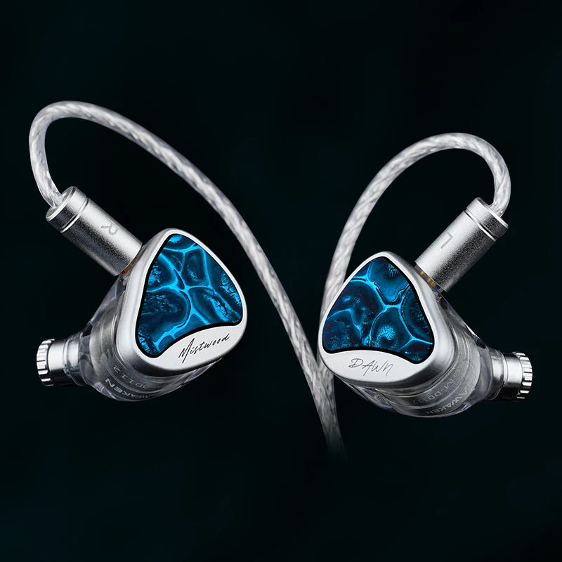 INAWAKEN Dawn Mistwood In-Ear Monitor avec transducteur à diaphragme diamant-or de 11,2 mm et cavité ergonomique imprimée en 3D