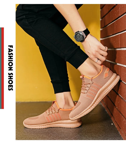 Zapatillas de moda ligeras para hombre, calzado casual transpirable con cordones, zapatos de caminar para hombre, calzado casual de verano