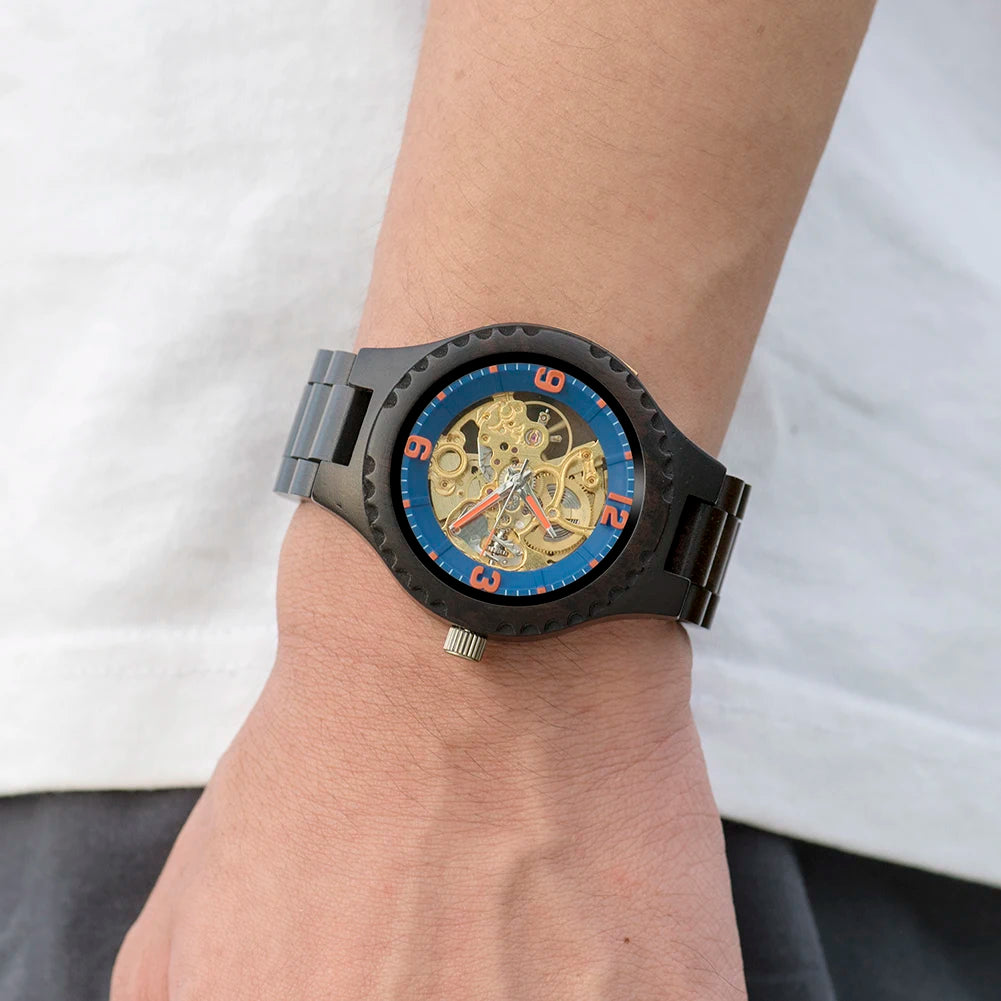 BOBO BIRD Wood Mechanical Watch Men Relogio Masculino Big Mens Watches Top Brand Luxury Timepieces erkek kol saati Dropshipping