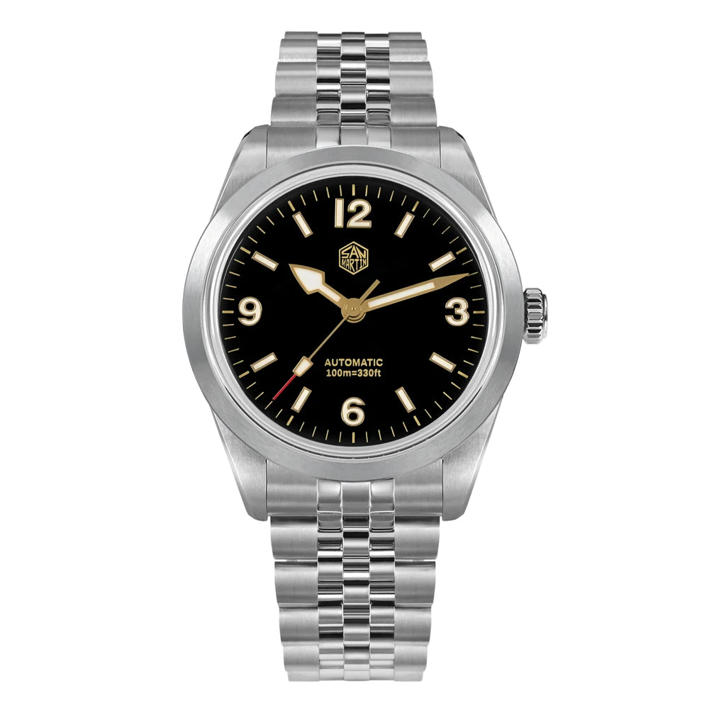San Martin 38mm Men Sport Watch Fashion Luxury Explore Climbing Automatic Mechanical Sapphire Waterproof 5 Links Bracelet BGW-9