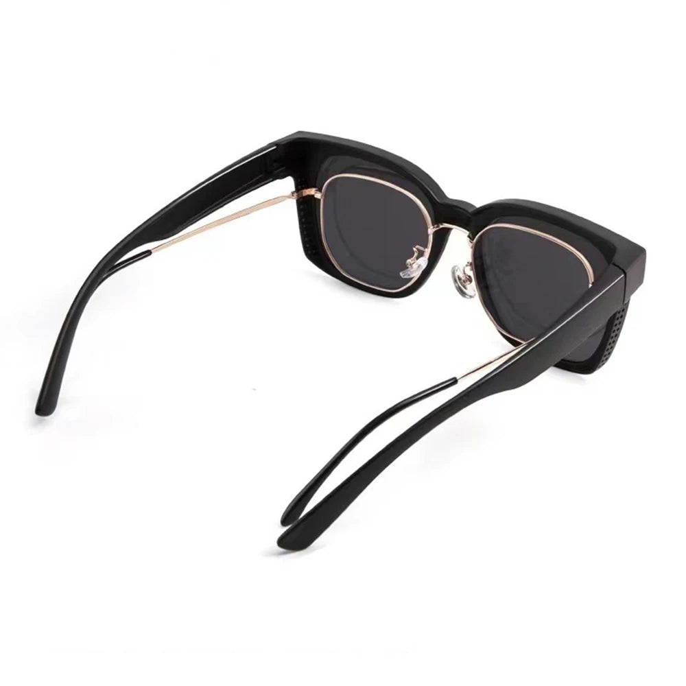 Gafas de sol polarizadas de moda para llevar sobre gafas graduadas para miopía; gafas portátiles para hombre y mujer, de estilo vintage, para pesca y conducción