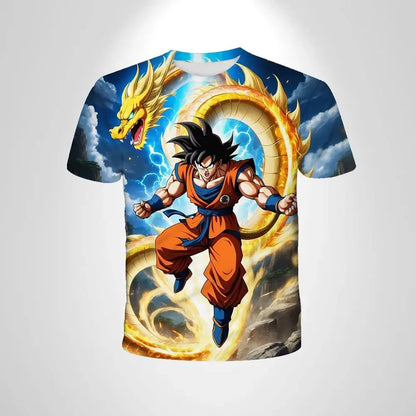 Dragon Ball 3D-nyomtatott póló gyermekruházathoz, felnőtt nyári rövid ujjú anime póló, alkalmi és divatos