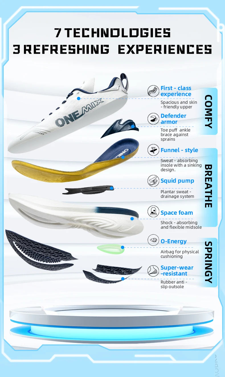 ONEMIX 2026 Jogging Running Shoes, Unisex Lightweight Sneakers, Road Wear-Resistant Fashion Sports Fitness Shoes