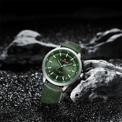 Naviforce 9248 Top Brand New Sport Wristwatch Luxury Military Auto Date Leather Simple Quartz Original Male Clock