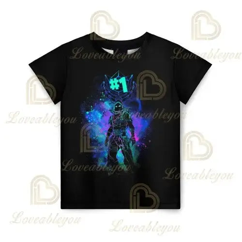 Camiseta infantil de verano Cartoon Fortnite con estampado 3D, para niños y niñas, streetwear para adultos y niños, camiseta divertida de cuello redondo