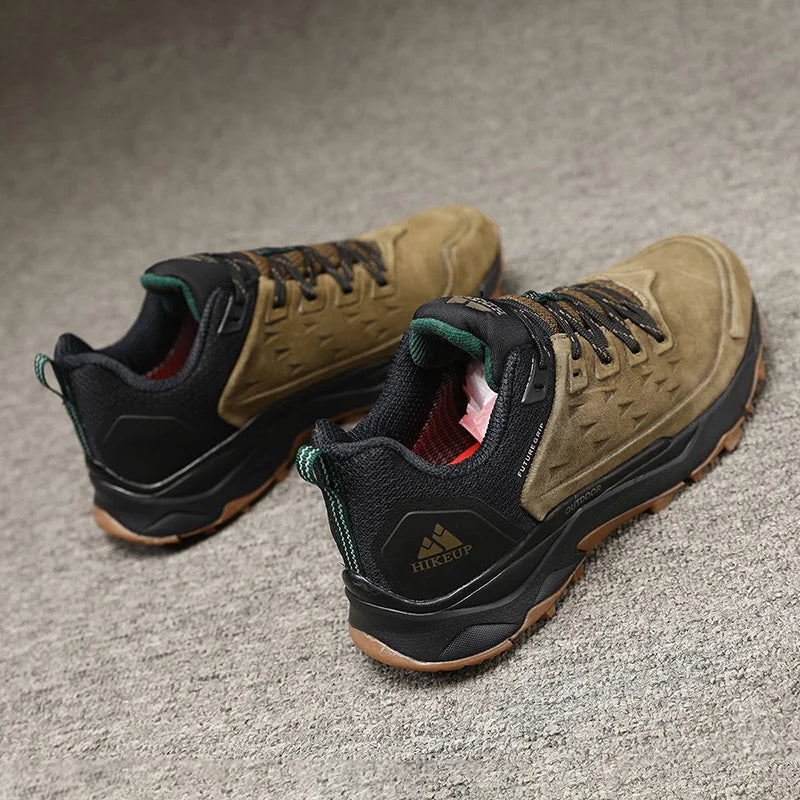 HIKEUP Nyeste vandresko til mænd Slidstærke skridsikre udendørs sneakers til klatring, trekking og jagt – herresport i ruskind og læder