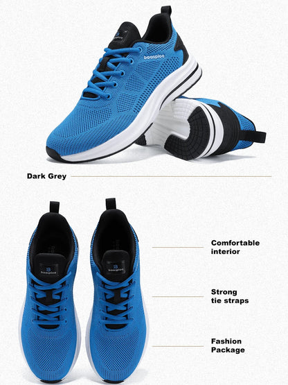 Baasploa Men Running Shoes Brand Male Designer Mesh Casual Sneakers Lightweight Lace-Up New Male Outdoor Sports Tennis Shoe