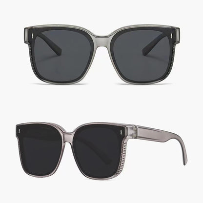 Gafas de sol polarizadas de moda para llevar sobre gafas graduadas para miopía; gafas portátiles para hombre y mujer, de estilo vintage, para pesca y conducción