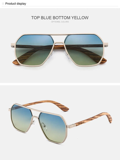 Oi Wood Fashion Alloy Solglasögon för män och kvinnor, polariserade solglasögon i trä, för bilkörning, UV400, Oculos De Sol 8059