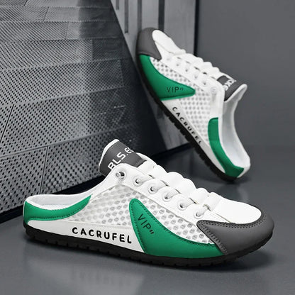Chaussons mi-ouverts à semelle souple pour hommes, chaussures décontractées tendance d'été, baskets à semelle souple, Zapatos De Hombre, grande taille 48