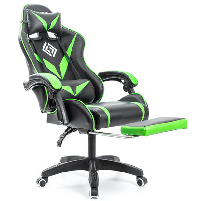 200Lbs Load Gaming Chair with Massage Ergonomic Computer Chair Footrest and Lumbar Support Reclining PC Chair Adjust Armrest