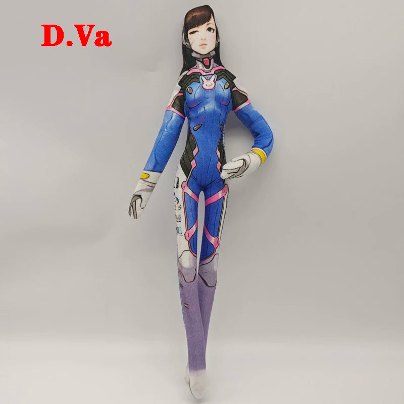 26cm Anime- och spelfigur med flexibel kroppstråd i olika poser, Overwatch D.Va / Doomfist / Genji / Widowmaker, plyschleksaksfigur / plyschdocka