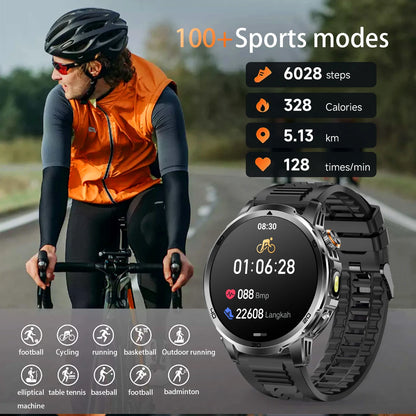 2026 New Military Outdoor Smart Watch 1.85‘’ AMOLED 1000mAh Large Battery 5ATM Waterproof Voice Call Sports Men Fitness Bracel