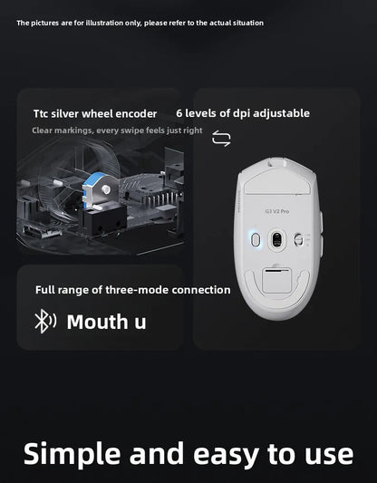 MCHOSE G3 V2 PRO Wireless Mouse Bluetooth Tri Mode Ergonomics Lightweight Laptop Office Gaming Computer Accessories