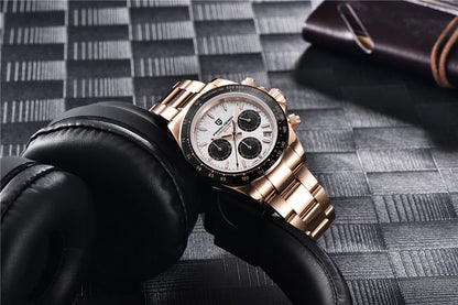 PAGANI DESIGN V2 40MM Quadrante meteorite Orologio da uomo al quarzo Cronografo retro in zaffiro Orologio impermeabile da uomo Reloj0 hombr