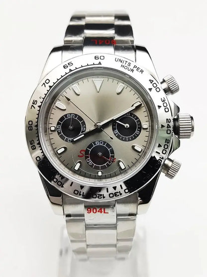 20 Colors dress 39mm Quartz Chronograph Sapphire Crystal Stainless Luminous Men's Watch VK63 Movement Calendar Strap