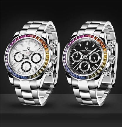Montre-bracelet pour homme PAGANI DESIGN – Chronographe de luxe, mouvement à quartz MIYOTA VK63, verre saphir, étanche, style sportif