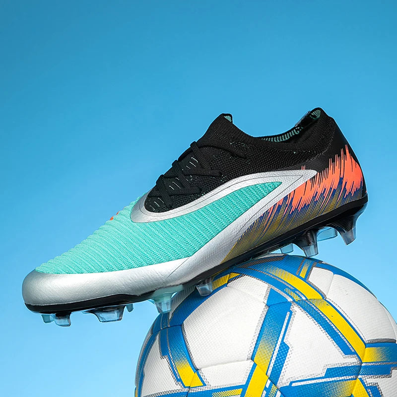 New Men Football Boots Shoes FG Soccer Shoes Non-Slip Cleats Ultralight Soccer Match Long Spikes Outdoor Training Drop Shipping
