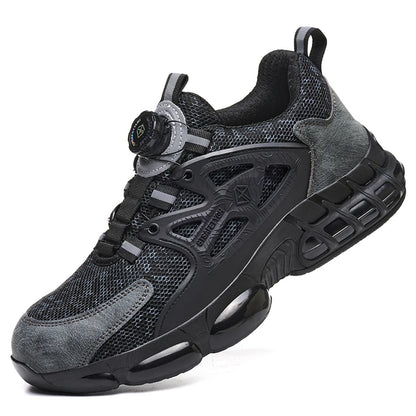Size 47 48 Work Safety Shoes Men Reflective Design Steel Toe Shoes Rotation Button Work Sneakers Protective Safety Boots