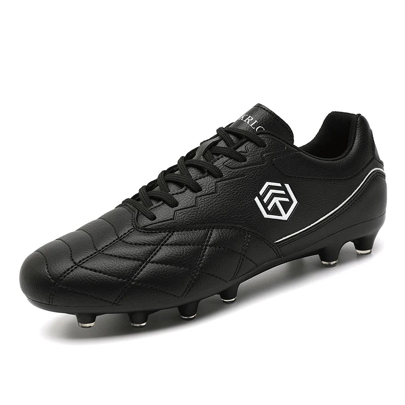 Men Long Spike Football Soccer Boots Outdoor Male Gym Training Sneakers Big Size Black White for Teenager Sports
