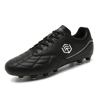Men Long Spike Football Soccer Boots Outdoor Male Gym Training Sneakers Big Size Black White for Teenager Sports