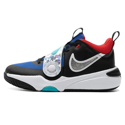 Scarpe da basket da donna Nike con ammortizzazione e suola integrale in gomma, pratiche, nuovo design con velcro, scarpe da basket mid-top resistenti all’usura e durevoli, Team Hustle D11 in colore accattivante per outdoor e tempo libero, Excell