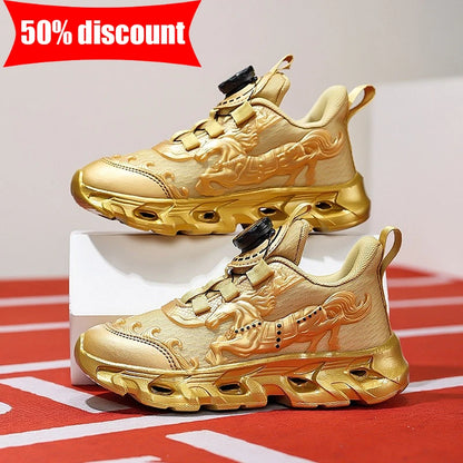 Zapatillas deportivas infantiles de malla a la moda, para estudiantes, con amortiguación, transpirables, antideslizantes y perfectas para entrenamiento y running diario en el campus