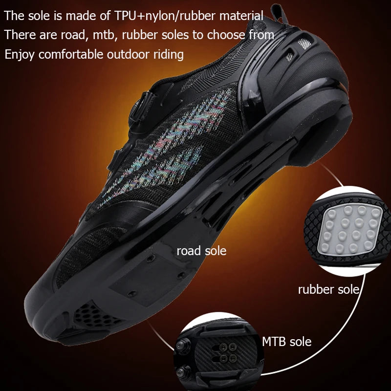 Mtb Cycling Shoes Men Women T03 Purple Breathable Speed Self-Locking Road Cycling Sports Shoes Outdoor Racing Training Sneakers