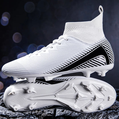 Chaussures de football pour adultes haute performance, unisexes, pour terrain extérieur et intérieur en gazon synthétique, avec crampons, chaussures de football pour garçons, semelles à crampons